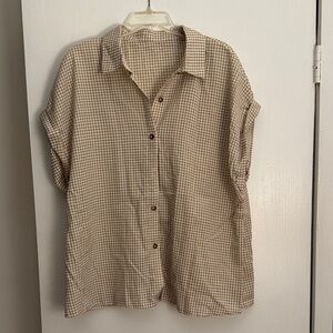 SHEIN Women's Beige Checkered Blouse